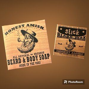 Honest Amish Set~ Soap & 2 oz Beard Wax~ SLICK Scent (WB)